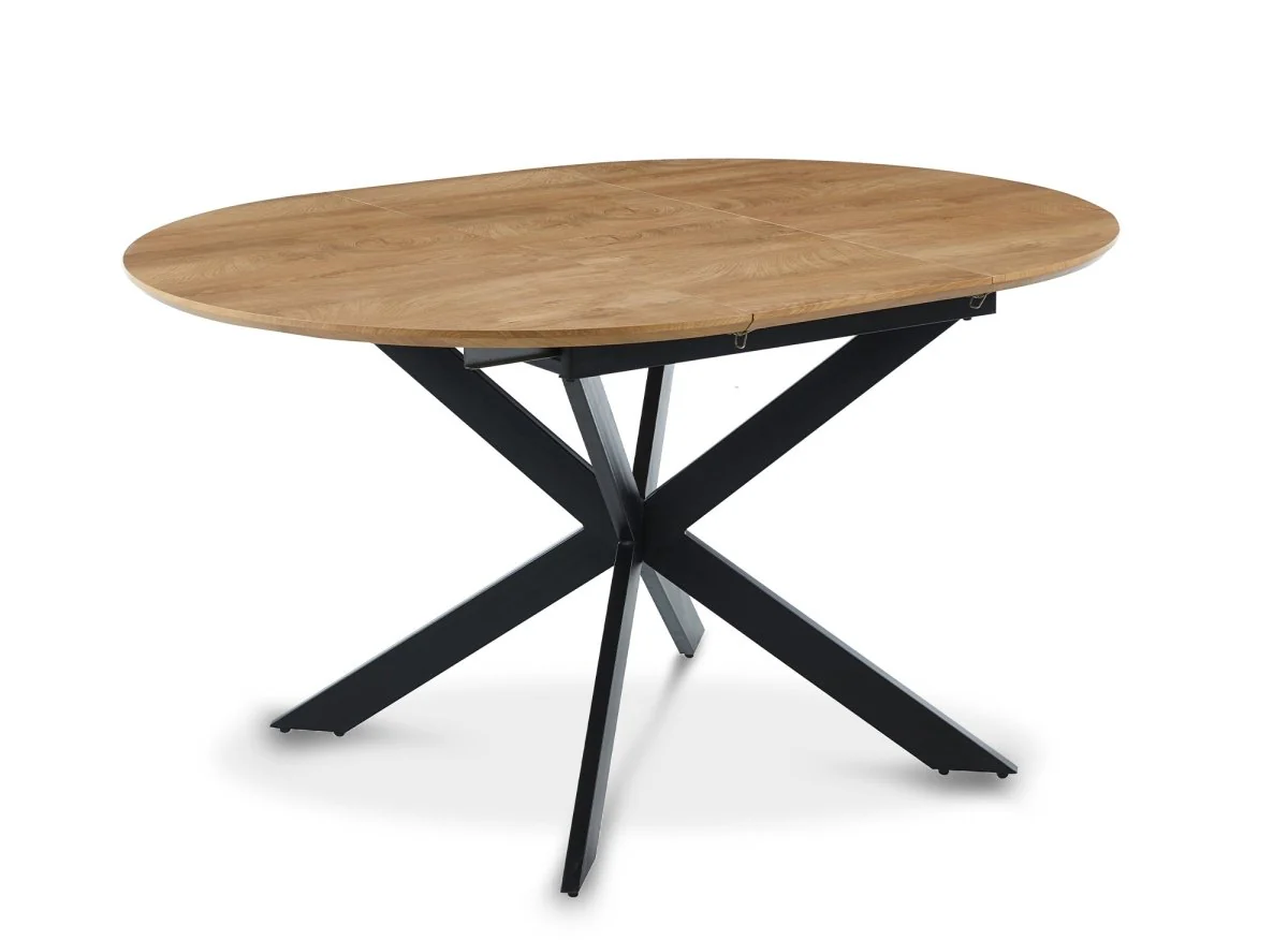 Table à manger ronde à rallonge couleur chêne VENOM - Image 2