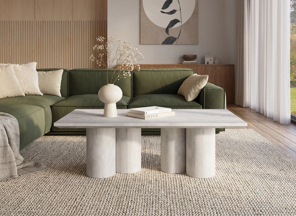 Table basse blanche pieds forme organique ROSALIA - Image 2