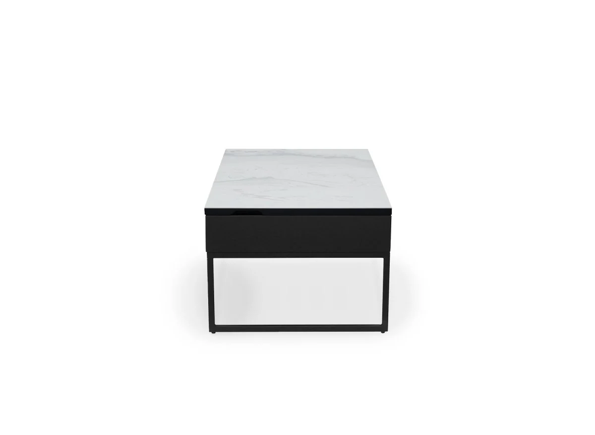 Table basse design avec plateau relevable en céramique blanche MARIE - Image 6