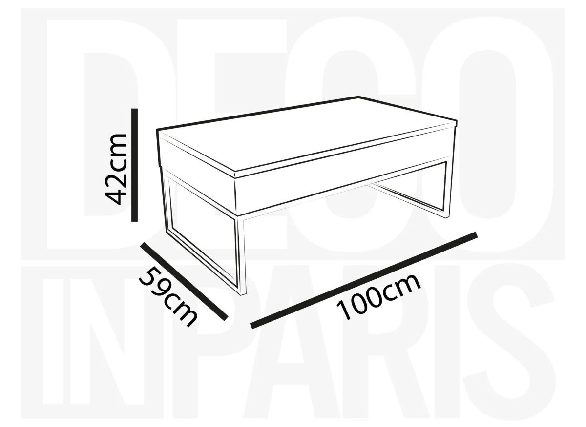 Table basse design avec plateau relevable en céramique blanche MARIE - Image 7