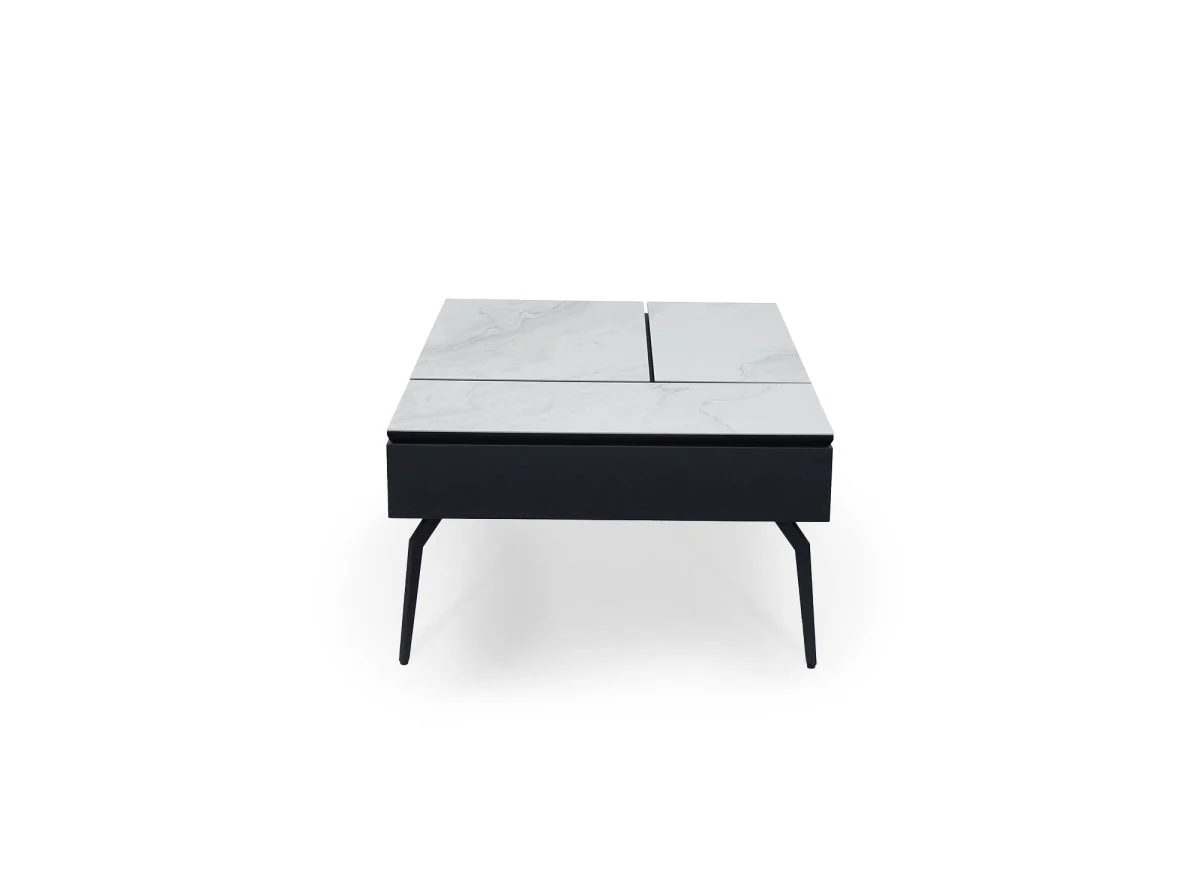 Table basse design avec plateau relevable en céramique blanche SILVANA - Image 6