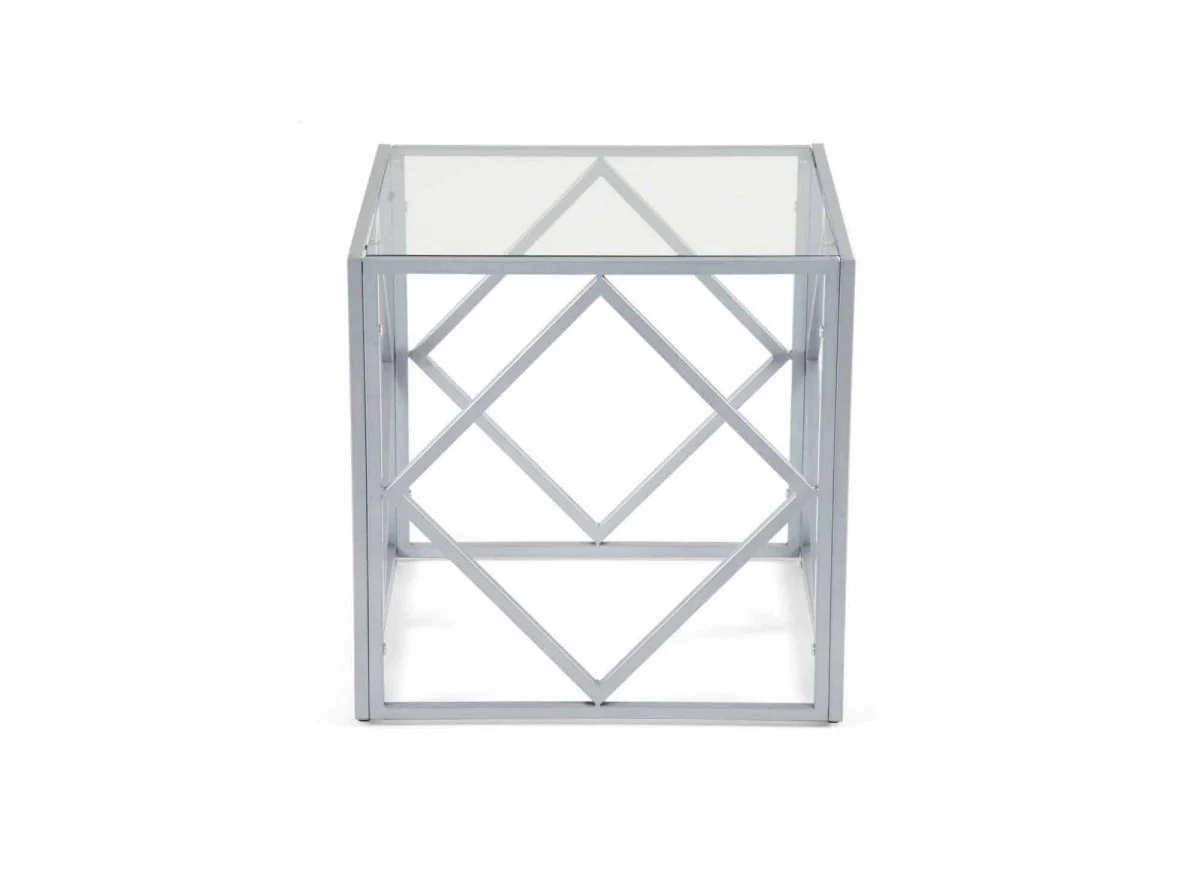 Table basse design en verre et métal carrée ELIO - Image 4
