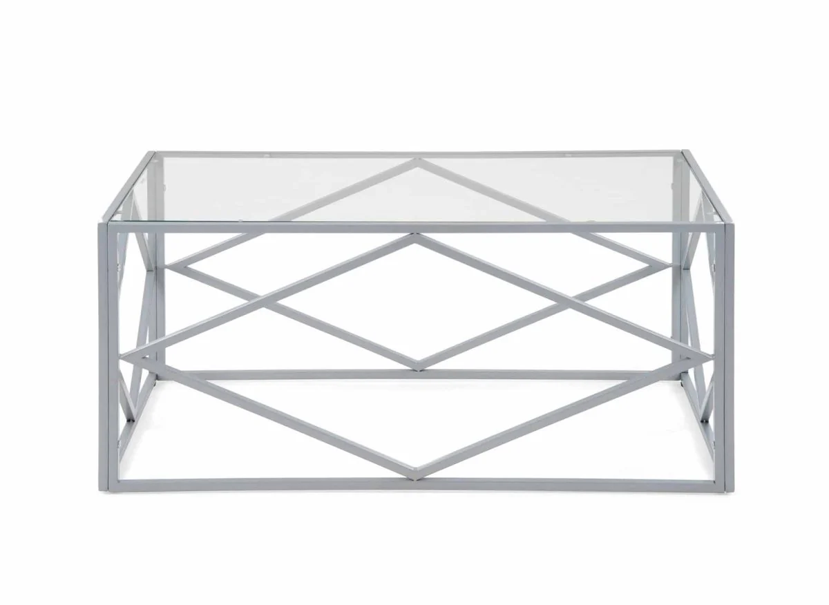 Table basse design en verre et métal rectangulaire ELIO - Image 4