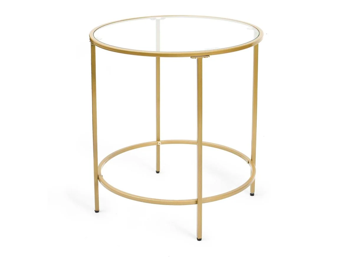 Table basse ronde en verre et métal OLIVE - Image 2