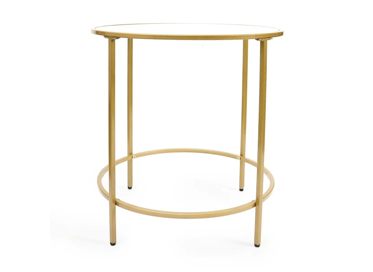 Table basse ronde en verre et métal OLIVE - Image 4
