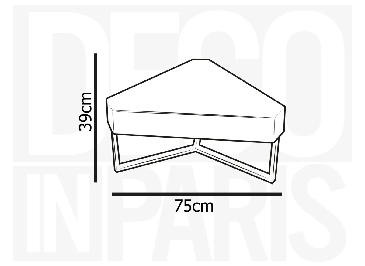 Table basse triangulaire blanche avec plateau pivotant et rangement SOLINE - Image 8