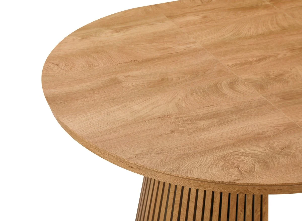 Table à manger ronde extensible en bois clair HEKA - Image 5