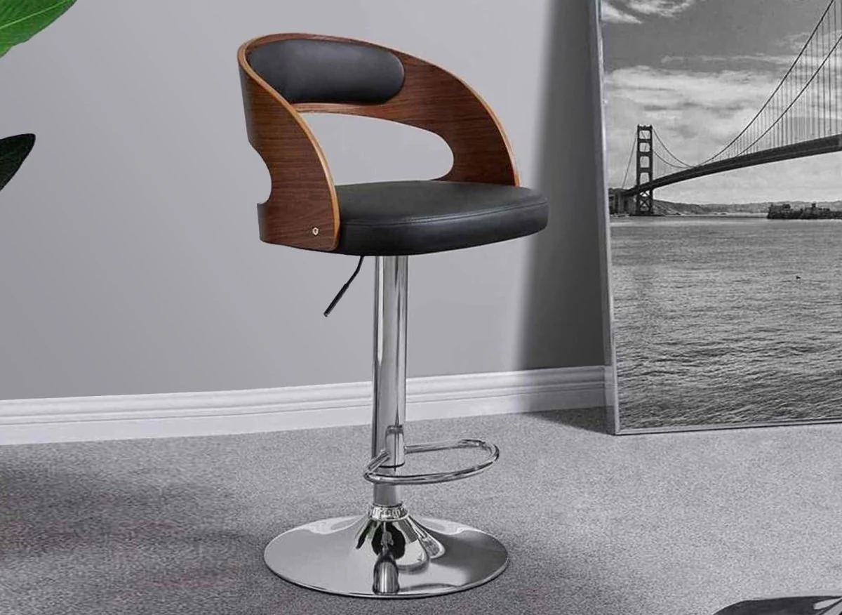 Tabouret de bar marron et noir KENT - Image 2