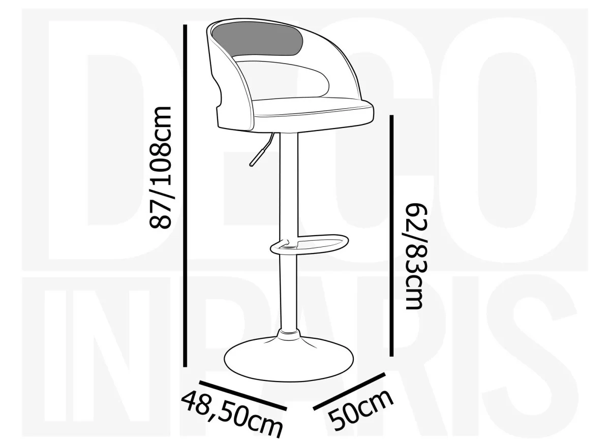 Tabouret de bar marron et noir KENT - Image 4