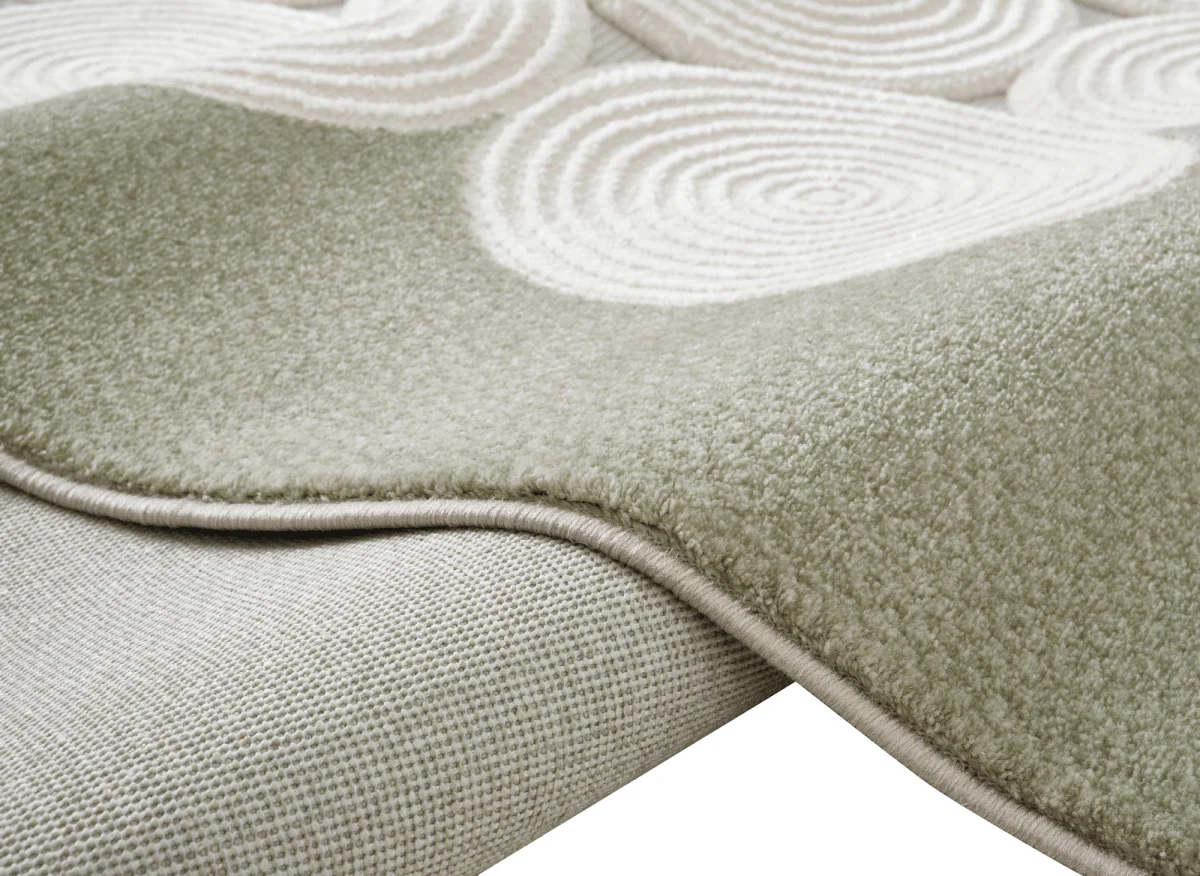 Tapis à  motifs rond blanc écru 192 x 290 cm CLARA - Image 3