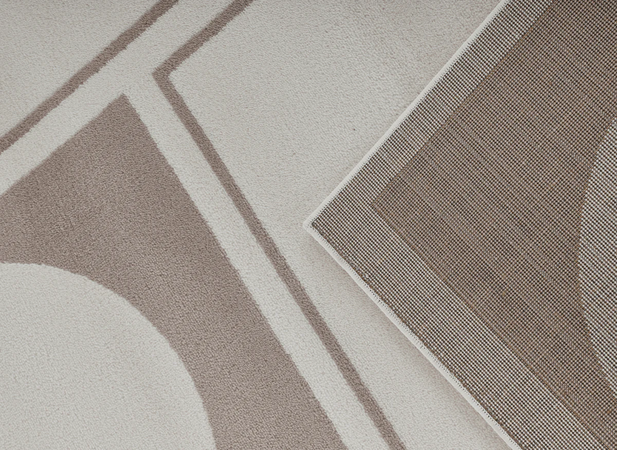 Tapis à formes géométriques beige et marron 160 x 230 cm SIENNA - Image 4