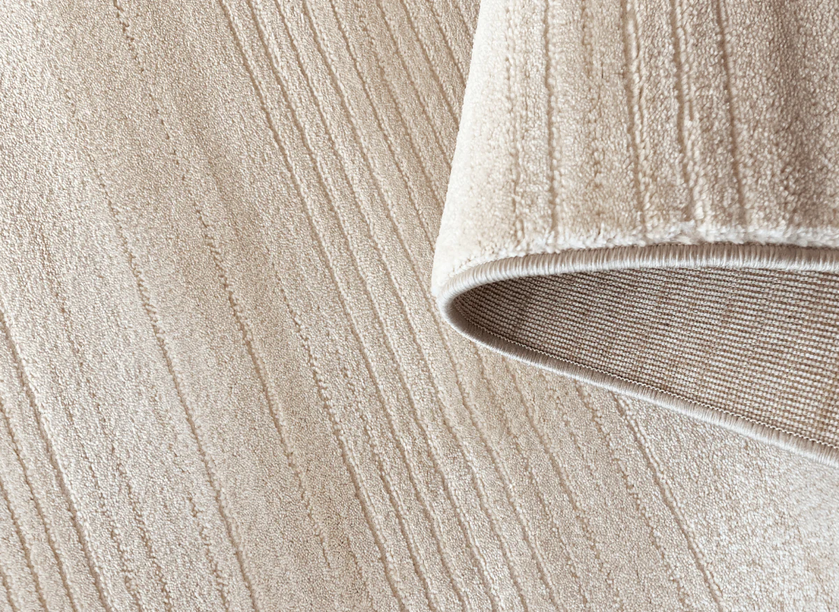 Tapis beige à effet striée 160 x 230 cm LATTE - Image 3