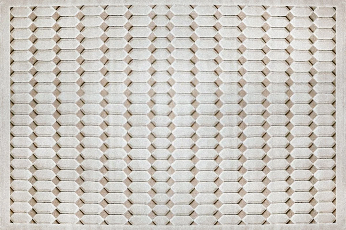 Tapis beige à motifs hexagonal 160 x 230 cm KELVYN