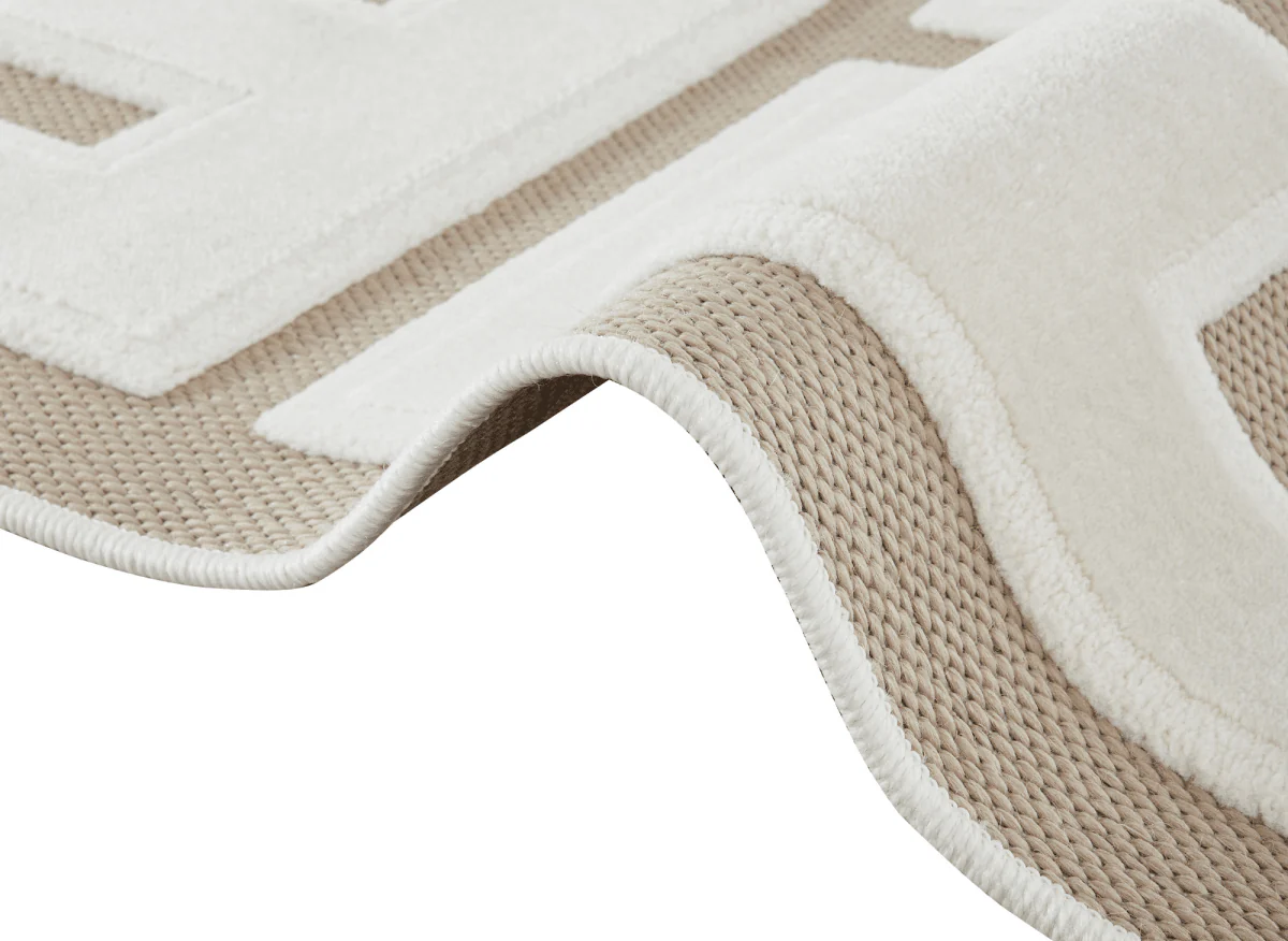 Tapis beige foncé à lettres beiges 160 x 230 cm KEZIA - Image 3