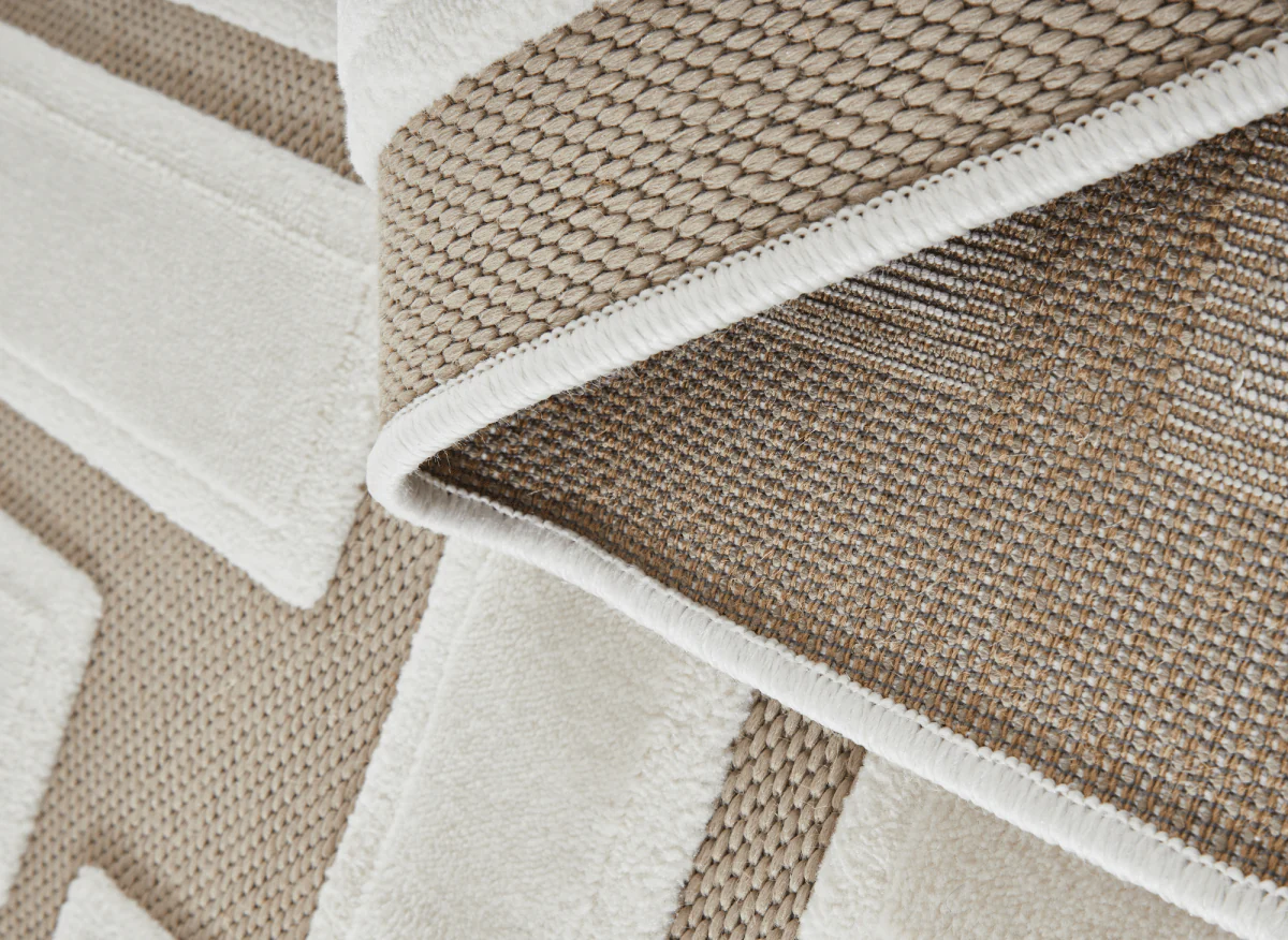 Tapis beige foncé à lettres beiges 160 x 230 cm KEZIA - Image 4