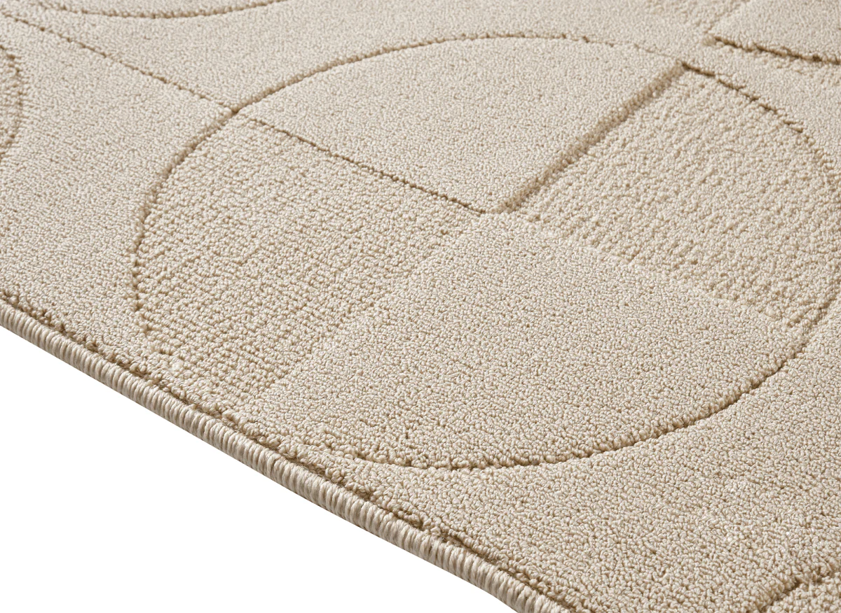 Tapis beige à motifs ronds 200 x 290 cm PURO - Image 2