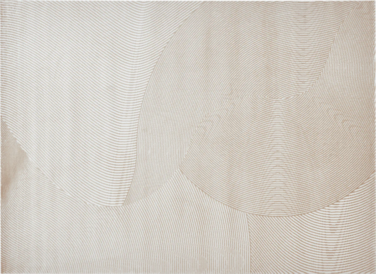 Tapis beige et blanc motif organique 200 x 290 cm SAND