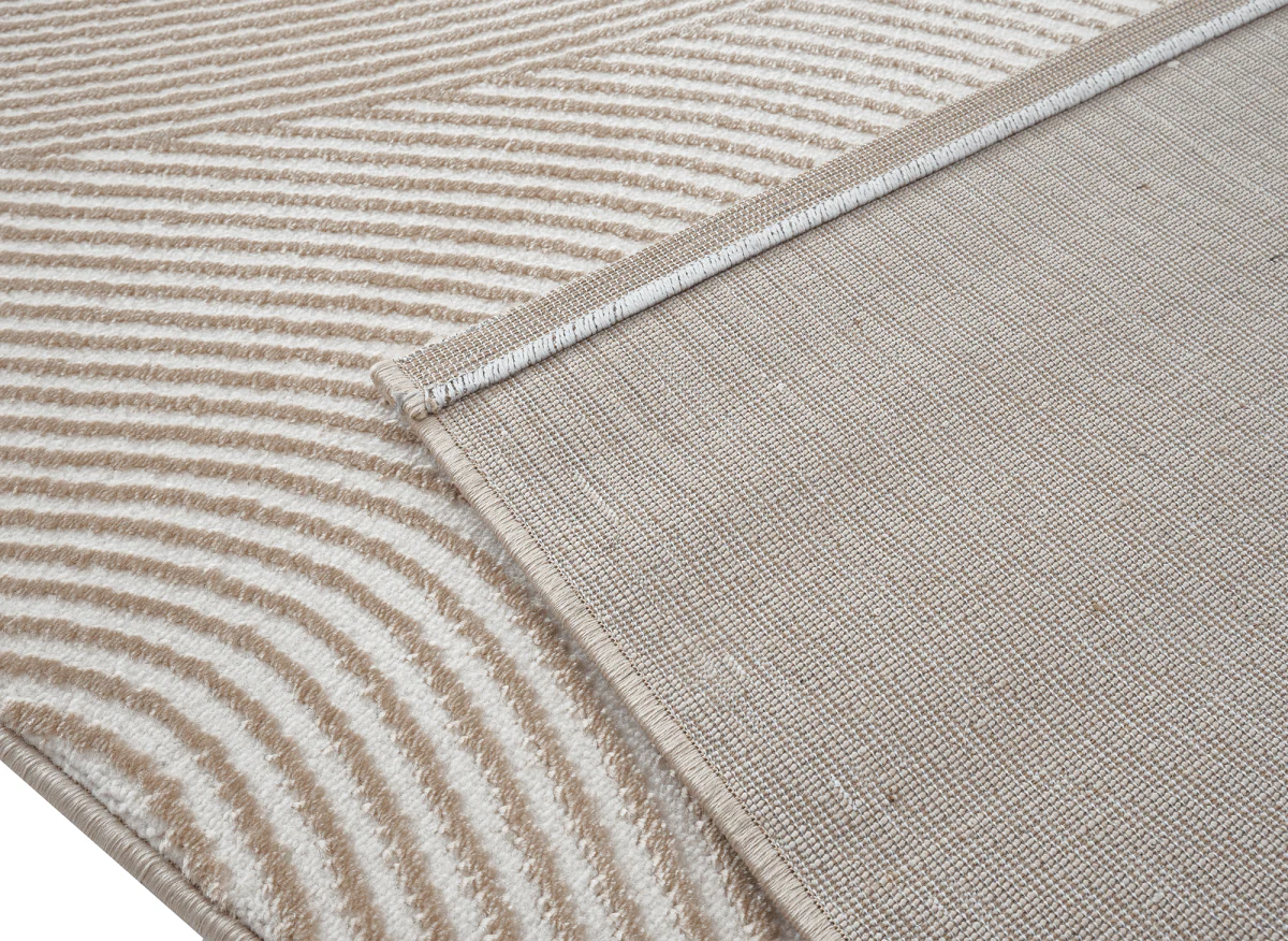 Tapis beige et blanc motif organique 200 x 290 cm SAND - Image 3