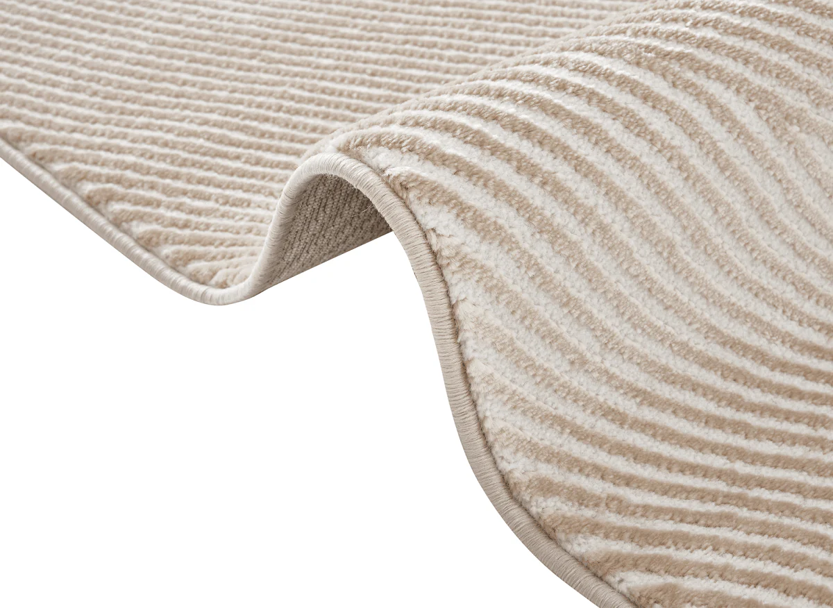 Tapis beige et blanc motif organique 200 x 290 cm SAND - Image 6