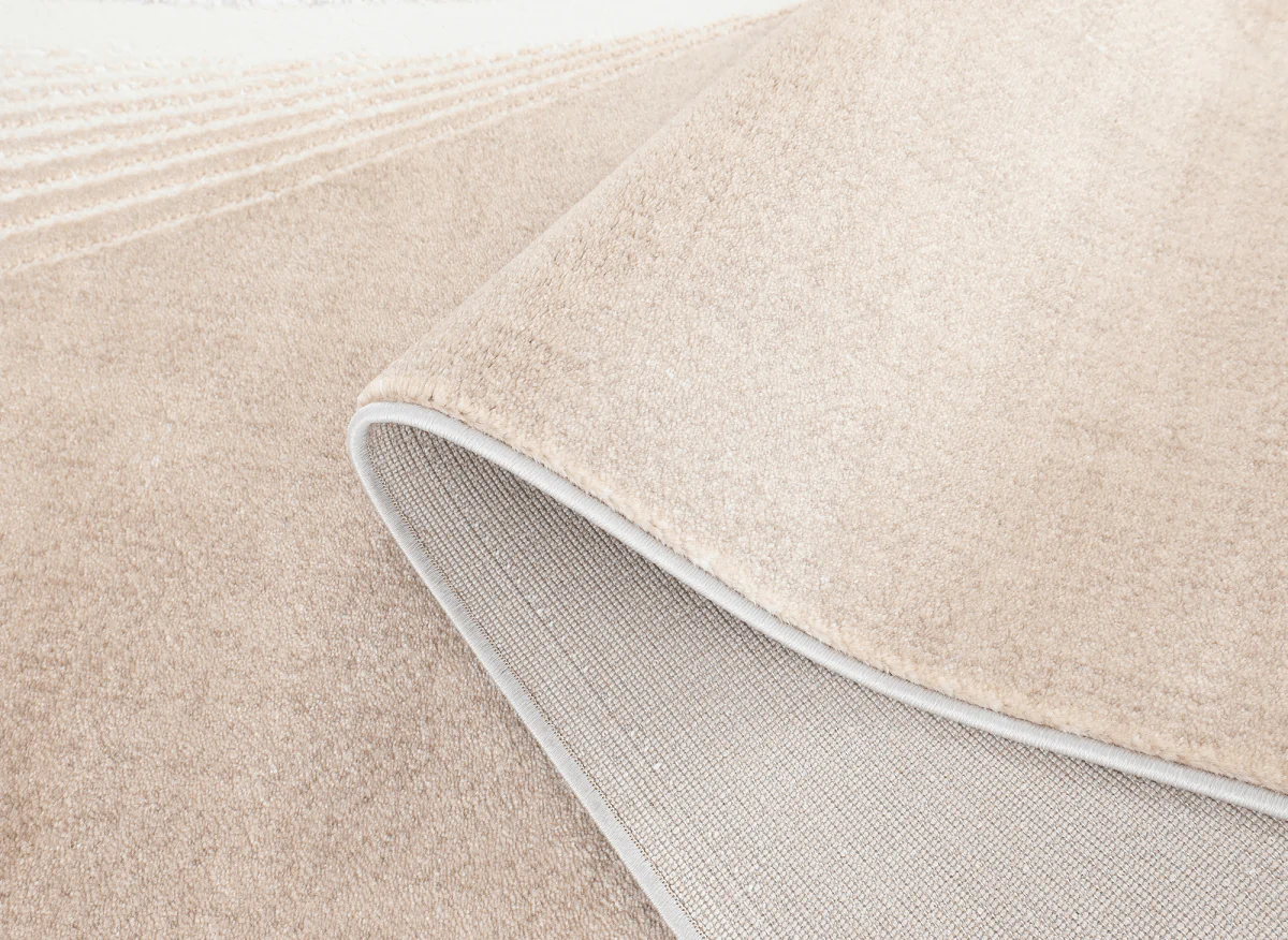 Tapis beige et gris à motifs blancs 200 x 290 cm PORTO - Image 5