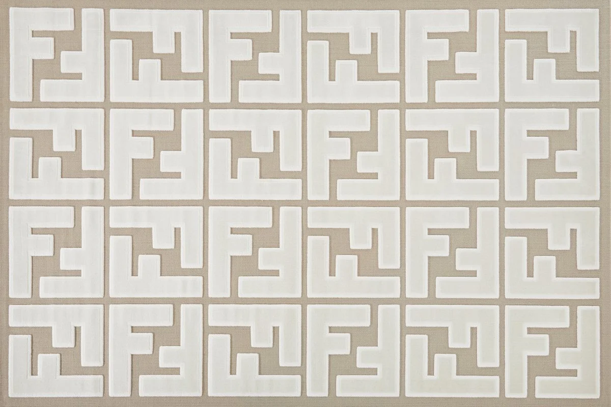 Tapis beige foncé à lettres beiges 200 x 290 cm KEZIA