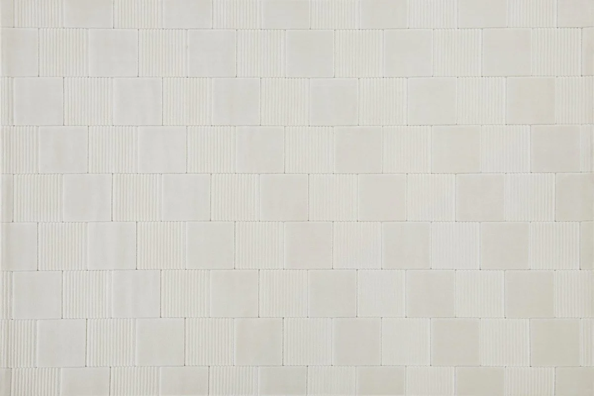 Tapis blanc écru à carreaux texturés 160 x 230 cm KARLINE