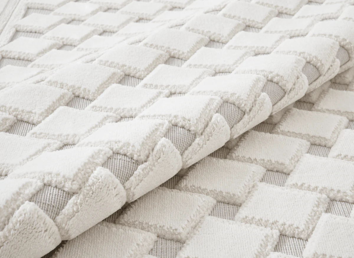 Tapis blanc écru effet moulure parisienne 154 x 230 cm LERIS - Image 5