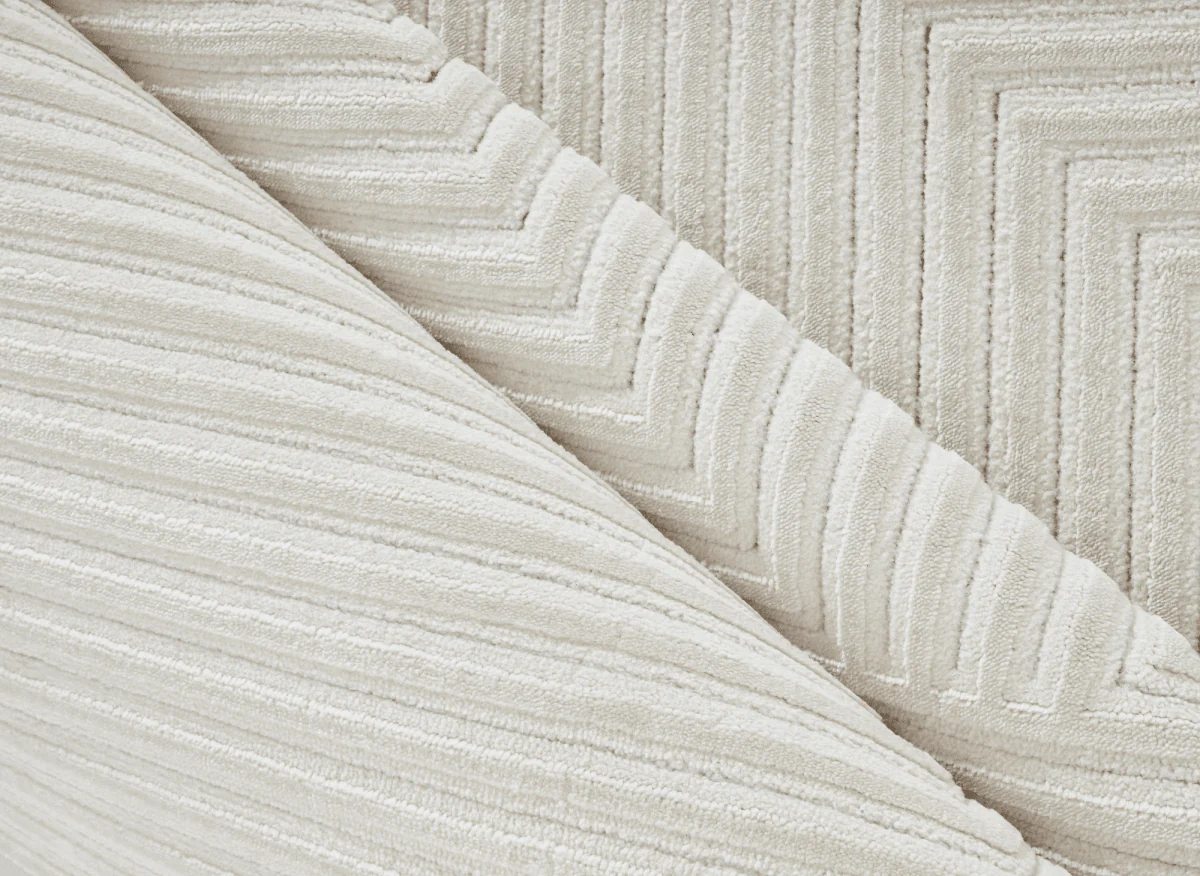 Tapis blanc écru à losanges beiges 200 x 290 cm ROUBY - Image 2