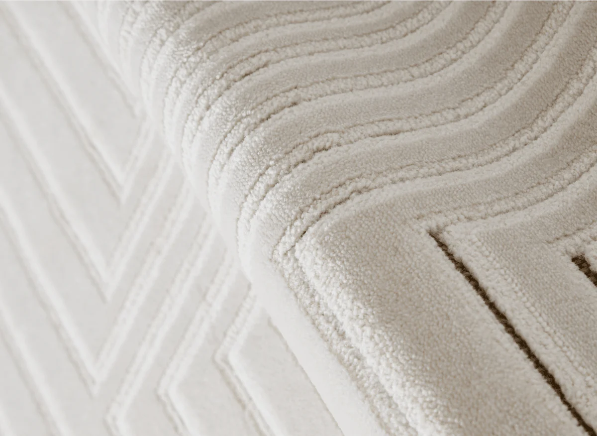 Tapis blanc écru à motifs chevrons  160 x 230 cm AMONA - Image 4