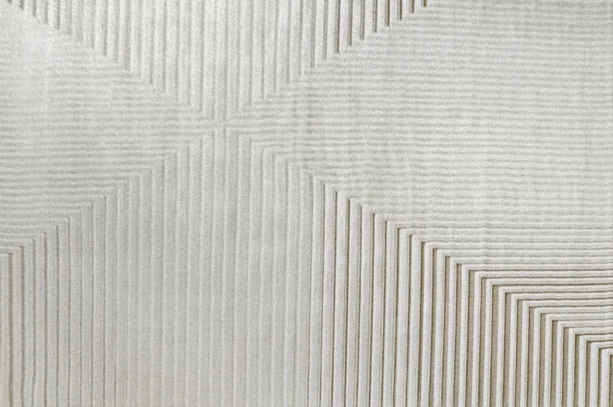 Tapis blanc écru à motifs chevrons  160 x 230 cm AMONA