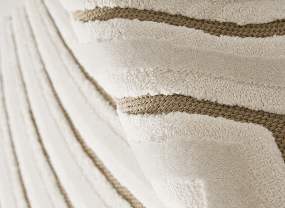 Tapis blanc écru à motifs circulaires beiges 200 x 290 cm ALEO - Image 3