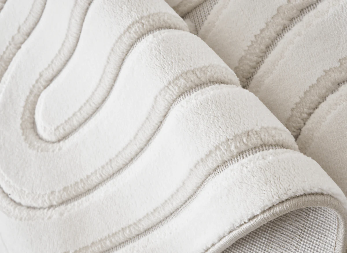 Tapis blanc écru à relief géométriques 192 x 290 cm AFINA - Image 4