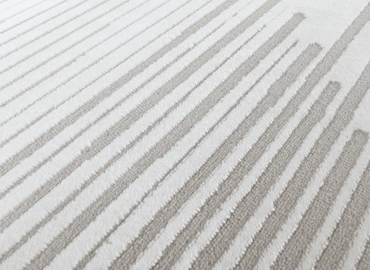 Tapis gris à lignes asymétriques 160 x 230 cm VENISE - Image 3