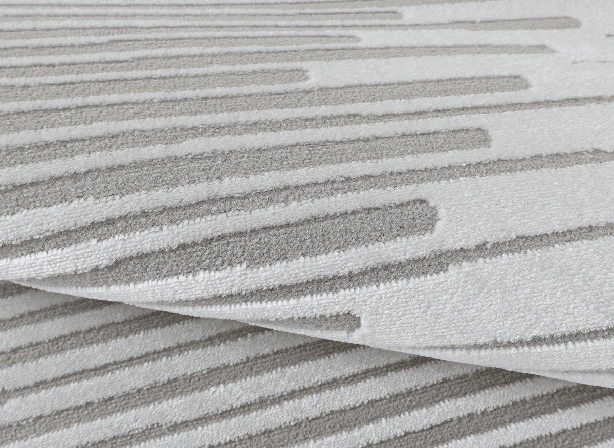 Tapis gris à lignes asymétriques 160 x 230 cm VENISE - Image 6