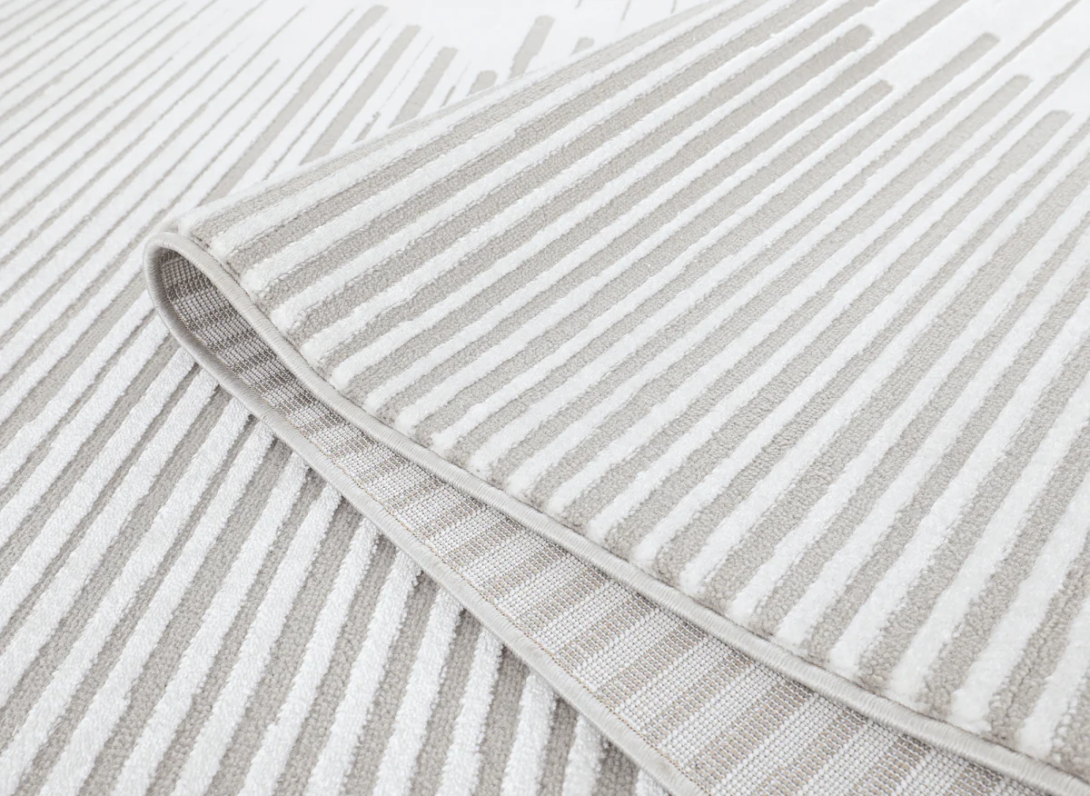 Tapis gris à lignes asymétriques 160 x 230 cm VENISE - Image 9