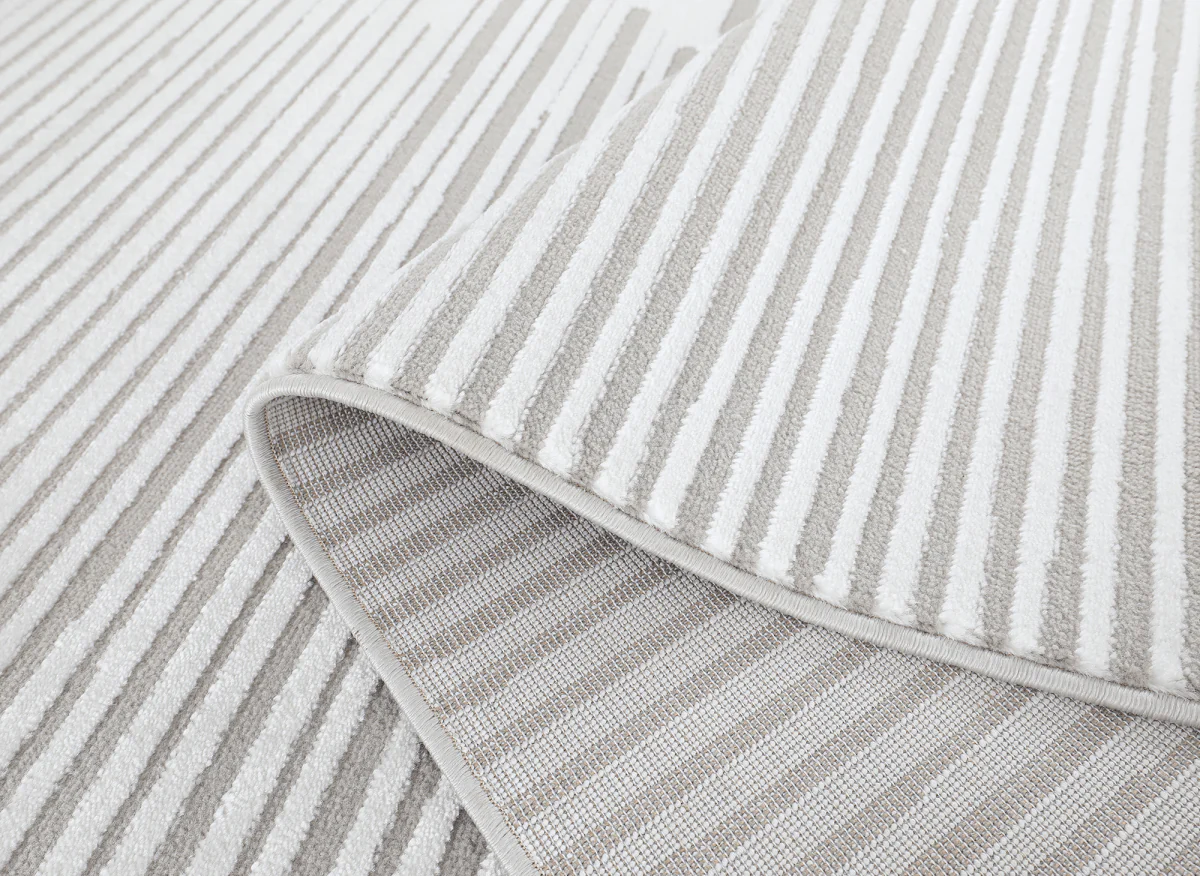 Tapis gris à lignes asymétriques 200 x 290 cm VENISE - Image 8