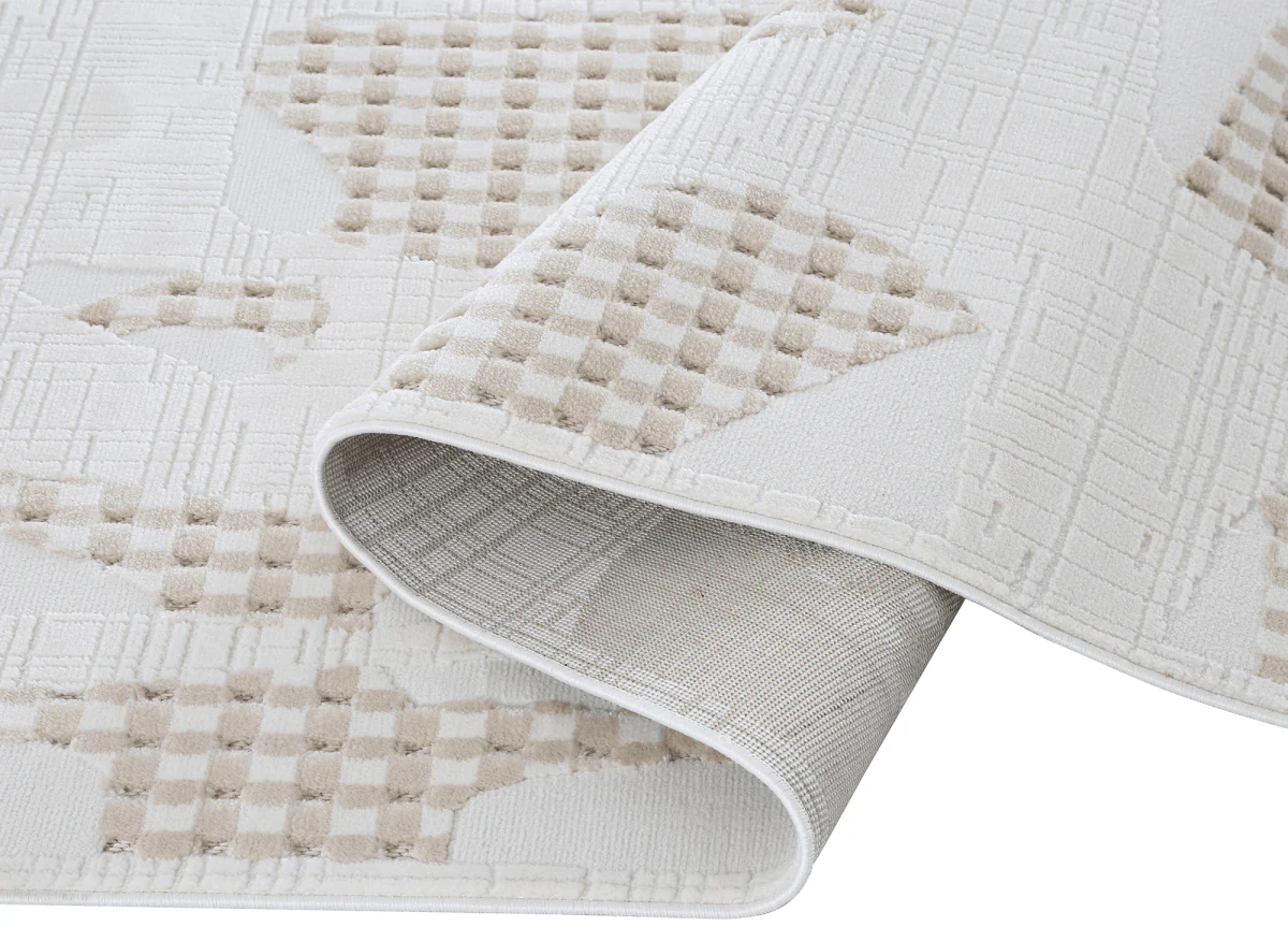 Tapis beige à motifs 160 x 230 cm BRUME - Image 8