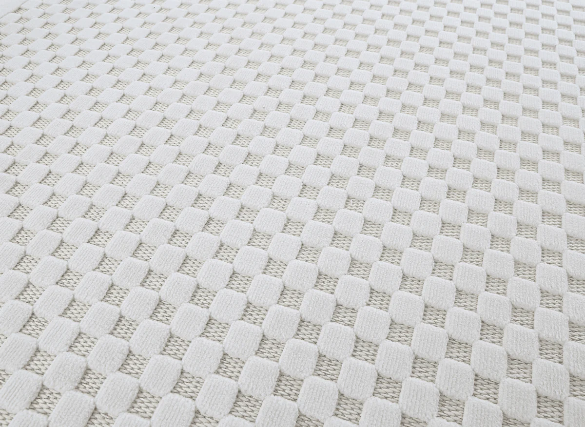 Tapis gris à motifs carreaux 160 x 230 cm MATILA - Image 6