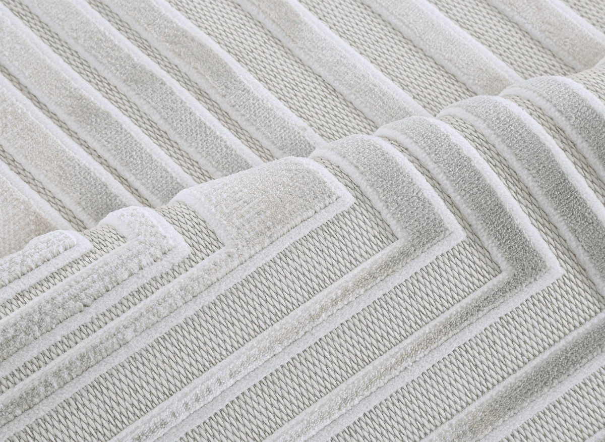 Tapis gris à motifs de lignes 160 x 230 cm PERTONA - Image 5