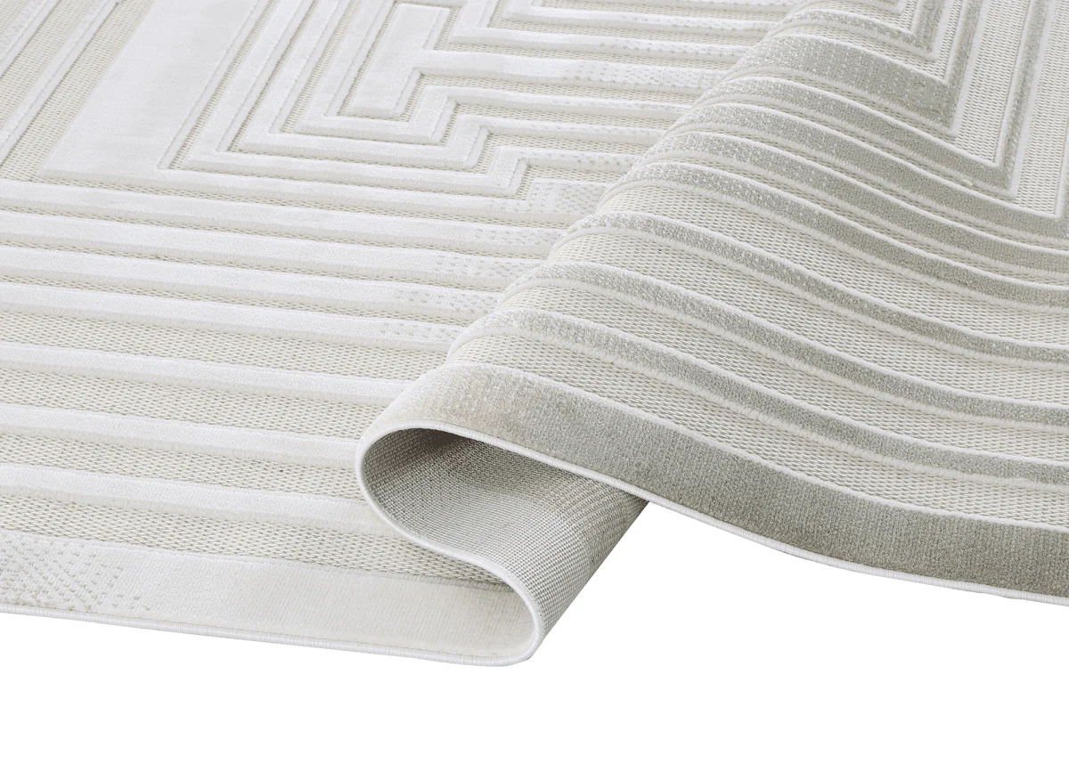 Tapis gris à motifs de lignes 160 x 230 cm PERTONA - Image 7