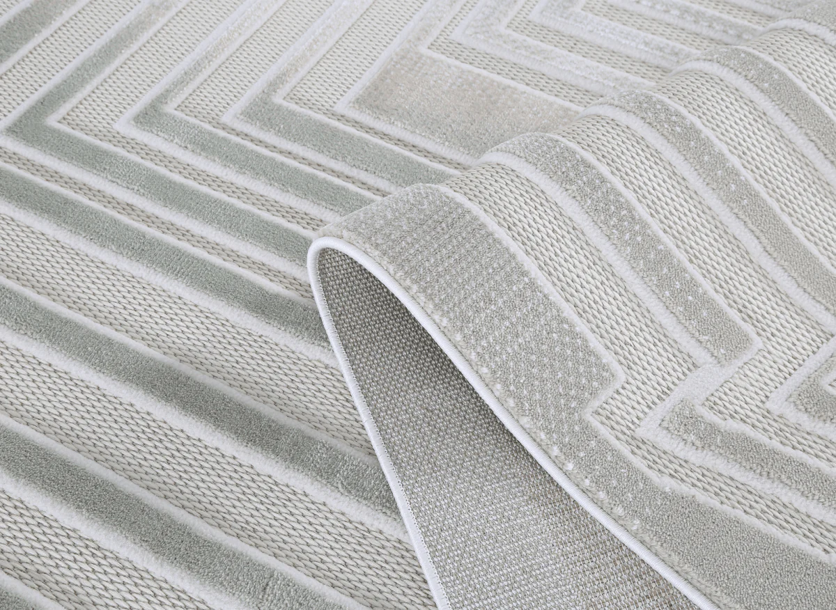 Tapis gris à motifs de lignes 160 x 230 cm PERTONA - Image 8