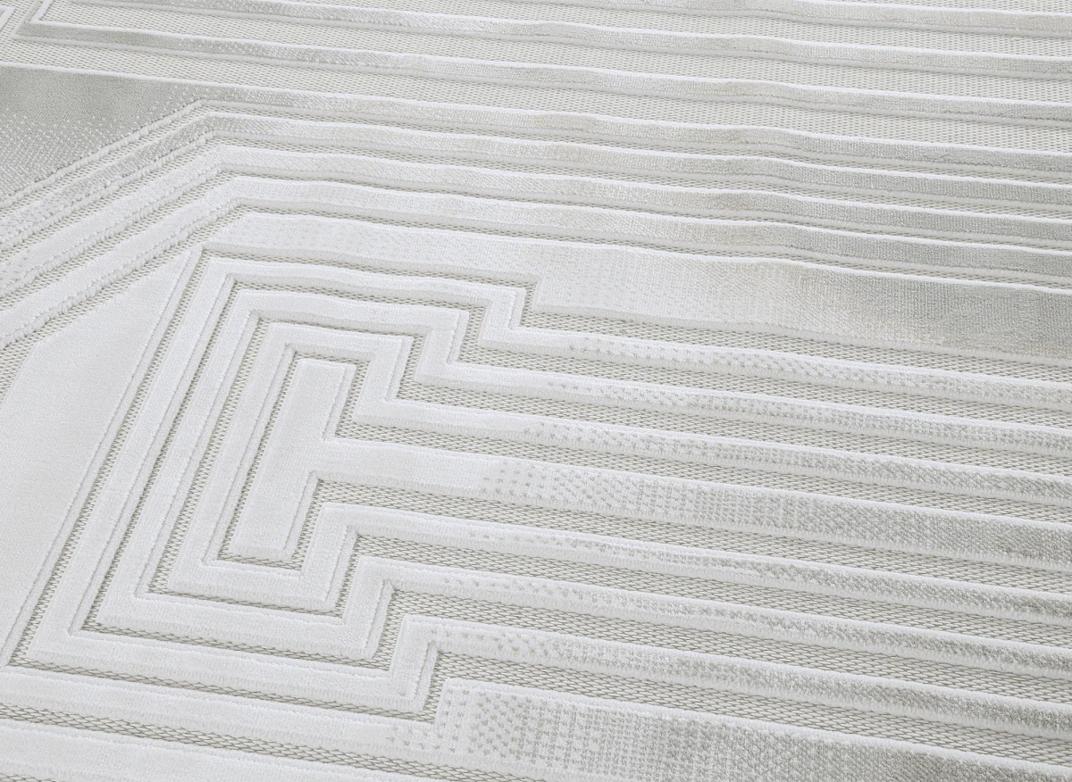 Tapis gris à motifs de lignes 200 x 290 cm PERTONA - Image 3