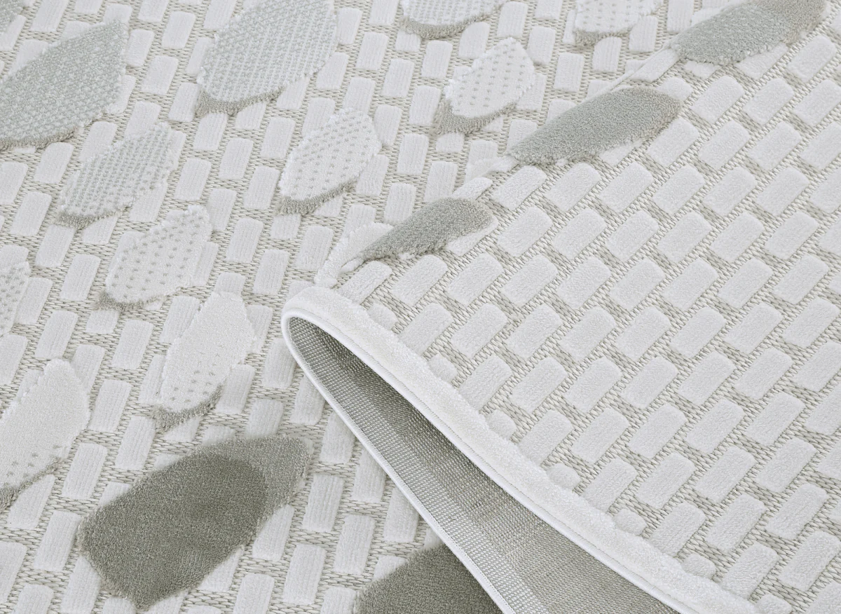 Tapis gris à motifs écailles 160 x 230 cm OLERA - Image 3