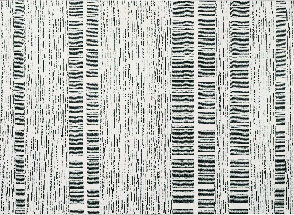 Tapis gris à motifs de bandes 160 x 230 cm TILLEUL