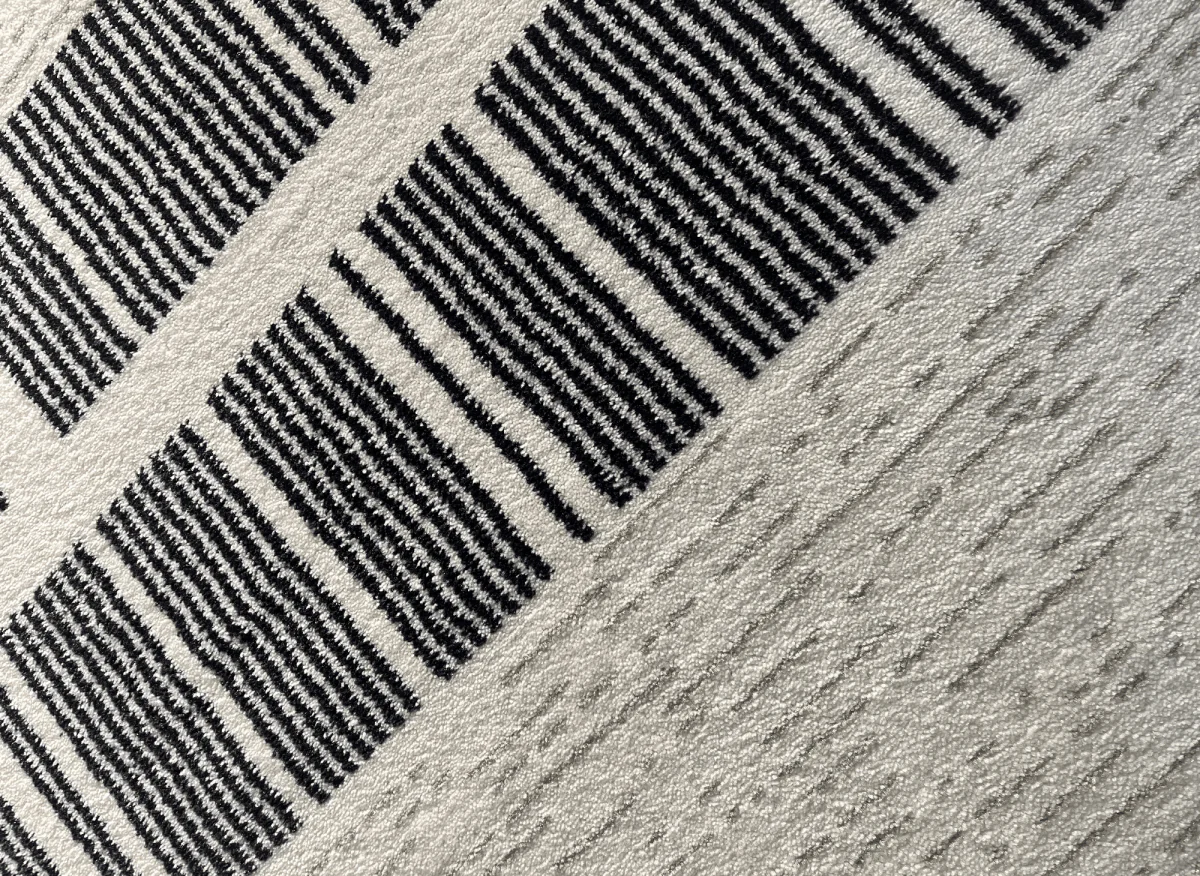 Tapis gris à motifs de bandes 160 x 230 cm TILLEUL - Image 3
