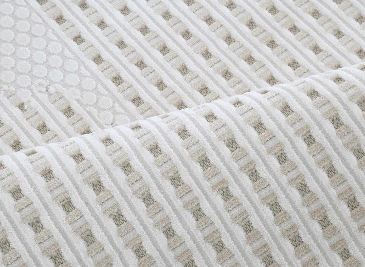 Tapis gris et taupe à motifs graphique 160 x 230 cm SIRMA - Image 6