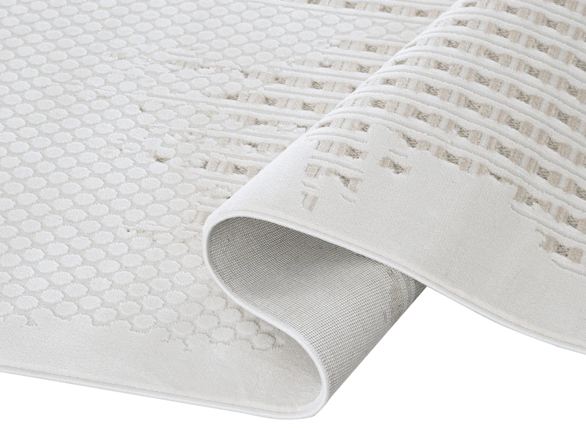 Tapis gris et taupe à motifs graphique 160 x 230 cm SIRMA - Image 7