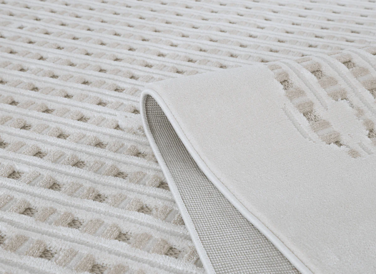 Tapis gris et taupe à motifs graphique 160 x 230 cm SIRMA - Image 8