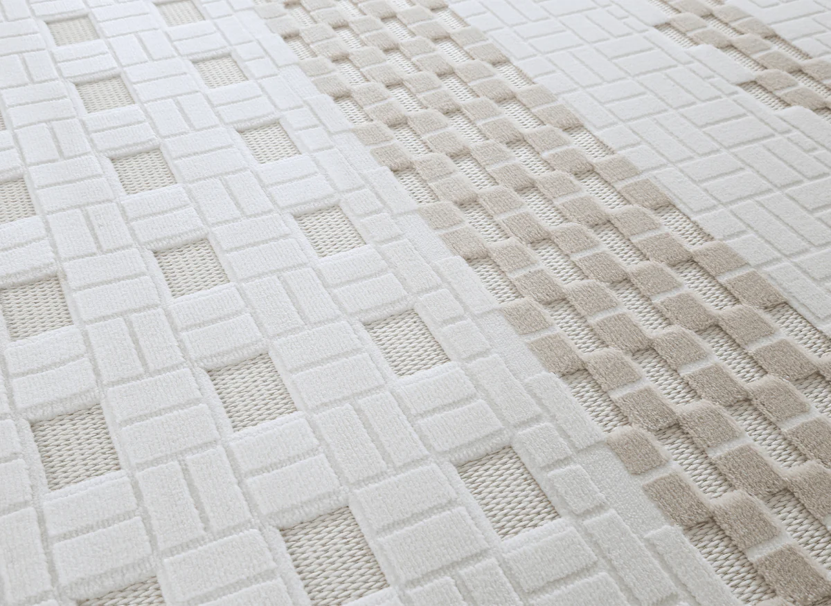 Tapis gris à motifs graphiques 200 x 290 cm ORCHIDÉE - Image 3