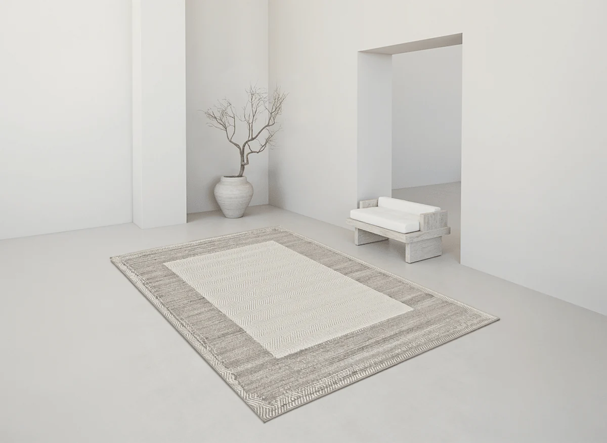Tapis gris à tissu texturé 200 x 290 cm SOLIS - Image 3